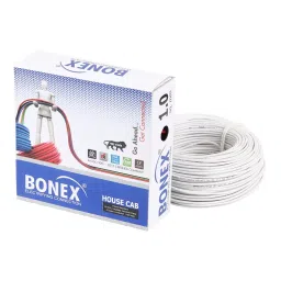 BONEX Gold 1 sq.mm 1 Core Flame Retardant House Wires White (Roll of 90 m)-image-24