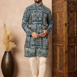 Prakatha Men Floral Printed Kurta with Pyjama-picture-17