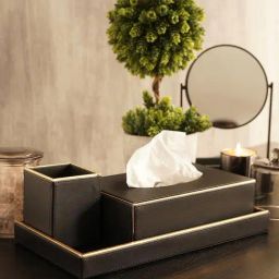Pure Home and Living Black MDF Solid Tray-image-30