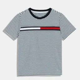 Tommy Hilfiger Cypress Green Striped Regular Fit T-Shirt-picture-14