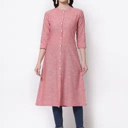 LARGISH Striped Cotton Longline Button Shrug-28