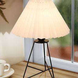 Homesake Off White Metal Industrial Frusturical Shaped Table Lamp-31