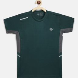 CHIMPRALA Boys Green Solid Round Neck Sports T-shirt-image-40
