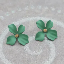 Crunchy Fashion Gold-Plated Floral Drop Earrings-image-4
