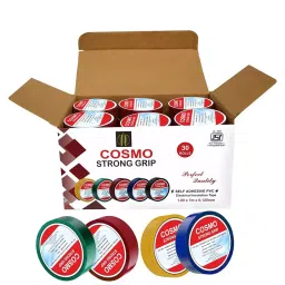 FORUS 18 mm x 7 m Cosmo ISI Marked Adhesive PVC Electrical Insulation Tape Blue, Yellow, Green (Pack of 30)-image-95