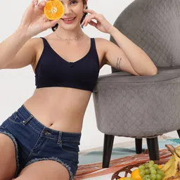 DressBerry Navy blue Full Coverage Non Padded Everyday Bra - All Day Comfort-picture-50