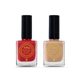 Saba Set Of 2 Breathable Nail Polish 12Ml - Dark chocolate & Peach Play-29