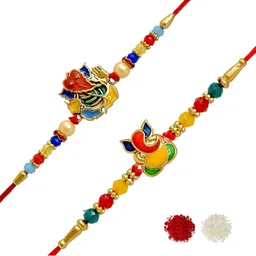 MEIRA JEWELLERY Set Of 2 Rakhi With Roli Chawal & Greetings Card-image-37