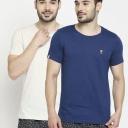 UnderJeans by Spykar Navy & White Regular Fit T-Shirt-picture-8