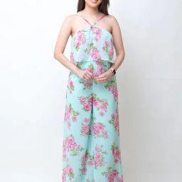 Cation Turquoise Floral Print Jumpsuit-picture-36