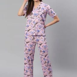 Cation Pink Printed Shirt With Pyjamas-picture-10