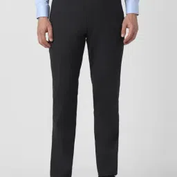 Peter England Black Slim Fit Trousers-picture-43