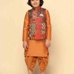 KISAH Kids Multicolor Printed Full Sleeves Kurta Set-image-89