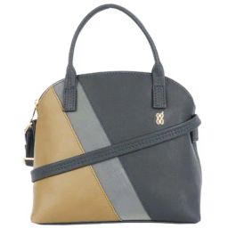 Baggit Blue PVC Color Block Bowler Handbag-image-32