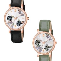 Miss Perfect Women Set of 2 Printed Dial & Leather Straps Analogue Watch Cvv422-picture-13