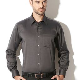 Van Heusen Men Charcoal Grey Contemporary Fit Checked Formal Shirt-picture-43