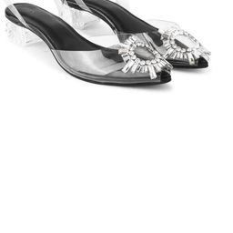 REVIT Women Black & Transparent Block Heels-image-7
