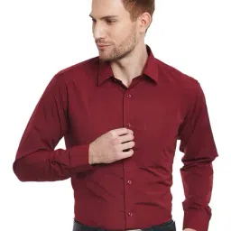 Hancock Maroon Slim Fit Shirt-image-30