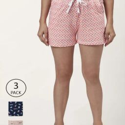 Dreamz by Pantaloons Pink Blue Cotton Graphic Print Shorts-image-31