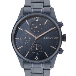 Titan Men Classique Bracelet Style Analogue Watch 1805QM07-Blue-45