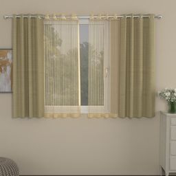 ROSARA HOME Set Of 4 Beige & Gold-Toned Window Curtains-image-81