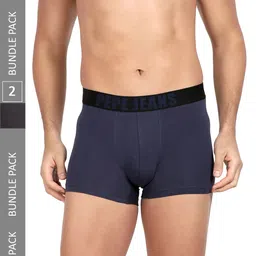 Pepe Jeans Pack Of 2 Logo Printed Detail Outer Elastic Cotton Trunks-picture-23
