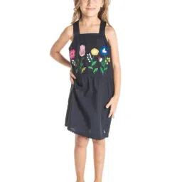 Cherry Crumble By Nitt Hyman Kids Navy Floral Print Dress-image-0