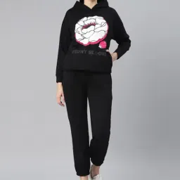 LILL Black Printed Hooded Sweatshirt With Joggers-picture-6