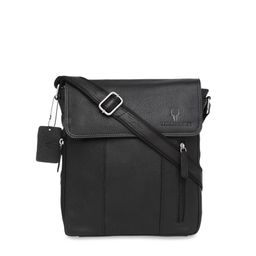 WildHorn Men Black Solid Genuine Leather Messenger Bag-image-70