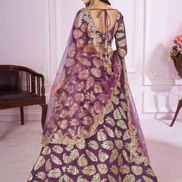 DIVASTRI Embellished Sequinned Semi-Stitched Lehenga & Unstitched Blouse With Dupatta image 4