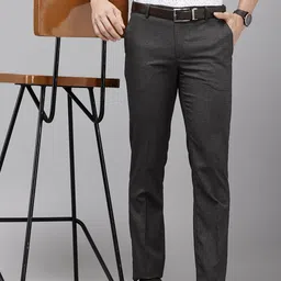 Arrow Men Originals Hudson Tailored Fit Textured Formal Trousers-image-82