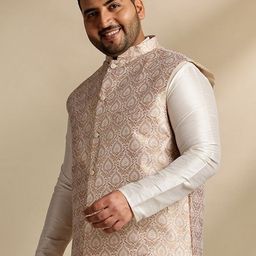 SOJANYA PLUS Woven Design Nehru Jacket-image-17