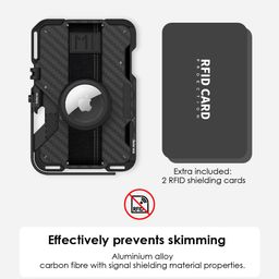 aulumu G03 Carbon Fiber Card Case | Magnetic Wallet Compatible with MagSafe | Multi Function - Mobile Phone Stand/Grip | Bottle Opener | RFID Shielding Card image 5