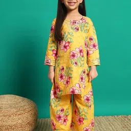 Readiprint Fashions Girls Floral Printed Gotta Patti Pure Cotton Kurti with Palazzo-picture-47