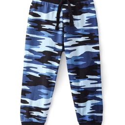 Babyhug Cotton Jersey Knit Full Length Camo Printed Lounge Pant - Blue-picture-16