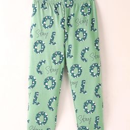 Doreme Single Jersey Full Length Leggings Text Printed - Lourel Green-image-7