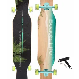 JASPO Voyage 43"x9"Inches Longboard Skateboards -Long Boards for Adults, Teens and Kids. 9 Layer Canadian Maple Deck Concave Skateboard (Beach Life)-image-86