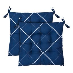 Kuber Industries Geomatric Printed Microfiber Square Chair Pad Seat Cushion For Rocking chair, Office chair, Dinning chair, IndoorOutdoor With Ties, 18*18 Inch- Pack of 2 Blue-image-60