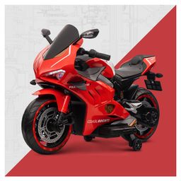 JNCREATIONS 12V Battery-Powered Ducati Panigale V4 Ride-On HSV5 Bike for Kids with Wings-image-1