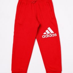 Adidas Kids Cotton Knit Full Length Jogger With Logo Print - Red-image-42