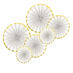 Decor Mantra flower shape homedecoartion paper fan for birthday , baby shower- White - Pack of 6-picture-33