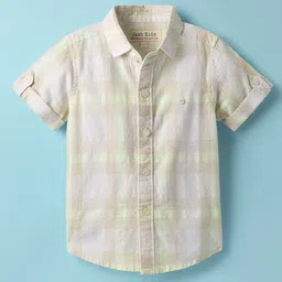 JASH KIDS Cotton Woven Half Sleeves Checkered Shirt - Multicolour-picture-29