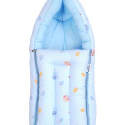 Cute Landings 3 in 1 Muslin Cotton Sleeping Bag for Newborn Baby, Carry Nest 0-6 Months- Blue-image-25