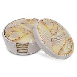 Superware Melamine Tea Coaster Set with stand - Steamless on White ( Set of 6 )-image-70