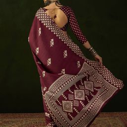 Mitera Ethnic Motifs Designer Block Print Saree image 5