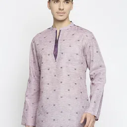 Arch element Men Woven Design Mandarin Collar Straight Kurta-image-92