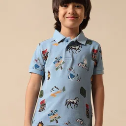 u.s. polo assn. kids Uspa Kids Boys All Over Printed Pure Cotton Polo T-shirt-picture-7