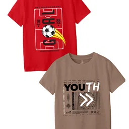 CODEZ Boy Pack Of 2 Printed Round Neck T-shirts image 1