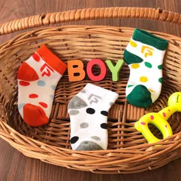 FOOTPRINTS Kids Pack Of 3 Patterned Ankle-Length Bamboo Socks-14