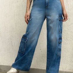 Hubberholme Blue Relaxed Fit High Rise Jeans-image-43